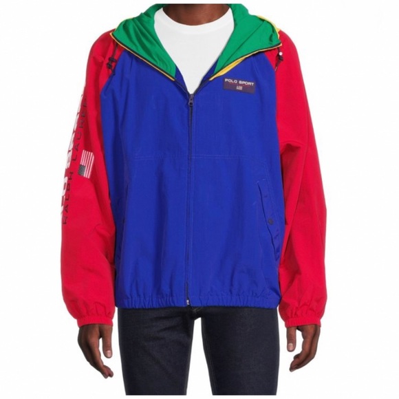 NWT POLO SPORT Ralph Lauren Colorblock Hooded Windbreaker Jacket size L - Picture 8 of 16